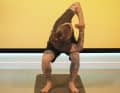 Twisted chair yoga exercise