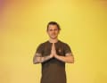 Twisted chair yoga exercise