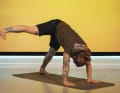 Downward facing dog yoga exercise with focus on the hips