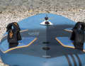 The huge deck provides safety in the jibe and the large width ensures good control...
