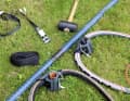 For this method, you need two fork beams, a normal tension belt, a tension belt with ratchet, a rubber mallet and the above-mentioned fixed points at the appropriate distance.