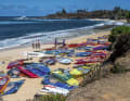Always beautiful to see: A Ho'okipa Beach Park covered with colourful sails in the best conditions.