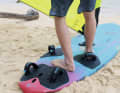 If you notice that your board is starting to slide, first pull your front foot – heel first – towards the strap. Don’t look down; instead, make contact with the strap and ‘feel’ it with your foot. That way, you can keep your eyes focused straight ahead.