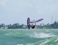 The heart of the action: Cabarete’s main bay. Yentel Caers makes the most of the gentle waves inside the reef for a freestyle display.