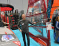 GunSails marketing manager Jörg Müller with the new Spectro freerace sail.