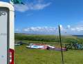 Instead, the sails are left to dry right between the spot and the campervan.
