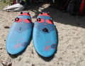 Two identical boards are available for comparing the sails.