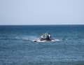 As it would have taken the freestylers ages to get back to the beach, a boat shuttle was organised