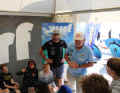 The children at Dennis Müller's Kids Camp were able to ask Dunki questions