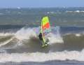 Powerful sets rolled into the bay again and again