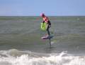 Balz Müller with his pump foil board in the wave...