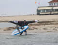 Downwindboards sind sehr schmal und vergleichsweise lang