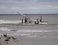 With an icy cold easterly wind, the course for the foil races was far out again