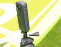 There are lenses on both sides and the filmed areas are automatically combined into a single 360° image