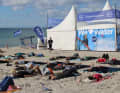 Gleich morgens kamen jede Menge Besucher zum Yoga mit Sascha Lange