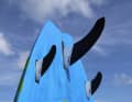 The centre box in the playful rear is optimally positioned for an optional single fin