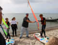 ...showed some children from the Saltwater Kids Camp how to take their first steps in windsurfing
