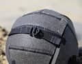 The helmet can be easily adjusted with several straps