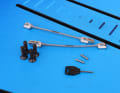 The set consists of the connected track nuts and the matching screws