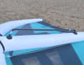 The split boom is connected to the strut via a plug-in system, but must be secured with two screws