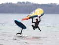 Without a leash, the board quickly bounces downwind in the event of a fall
