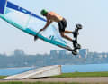Anton Munz shows you how to windsurf on the street - it doesn't have to be the loop over the ramp