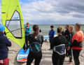 At the surf coaching session, some readers were given tips on harness riding and the like.