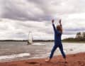 Windsurfen im Spätsommer, Vater und Sohnemann.....anfeuern!