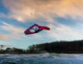 Leon Jamaer screws a backloop into the low winter sun off Weissenhaus