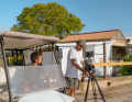 With director Julien Bru at work.