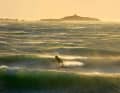 The sunset bathes the Mediterranean Sea, stirred up by the mistral, in magical light