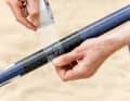 If the sail is to remain rigged for a longer period of time, you can stick some tape on the connector to prevent sand from getting in - this way you can get everything apart again after your holiday and make sure that the mast does not slip apart again when rigging (risk of breakage!).