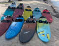 Aren't they pretty? Nine freemoveboards around 115 litres were ready for the test on Tobago and were tested extensively