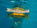 The inflatable Restube buoy is designed to save you from drowning in an emergency