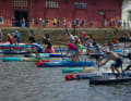 Whilst the ‘pros’ paddle 10 kilometres over two laps, there is a 5-km race consisting of a single lap for amateur paddlers