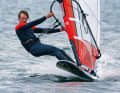 If the fin is long enough, the windward edge lifts slightly when planing.