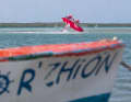 Bonaire: Hier werden Weltmeister gebacken: Amado Vrieswijk, einheimischer Freestyle-Weltmeister, trainiert täglich am Pier.