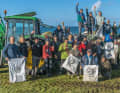 On a calm, sunny morning: clean-up with all participants on a wild stretch of beach in the west of the island.