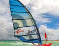 2-cam sails, here the NeilPryde V8, are ideal for freeride and freerace boards and some are even suitable for race slalom boards.