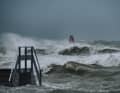 At the Baltic spot of Stein, beginners normally learn to surf in a shallow lagoon.  During the storm floods in October, everything was different.