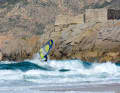 In summer, strong winds and good waves can make for choppy conditions in Guincho, just outside Lisbon.