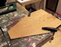 Step 2: After you have customised and cut the vinyl base plate to fit your snowboard, you should drill the first holes in the plate to see if the binding can be reattached to the snowboard. Make sure that the vinyl plate is not too thick (approx. 5 mm), but still very rigid and weatherproof.