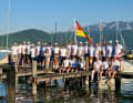 Einheitlich gedresst, das Team Germany beim Fotoshooting.