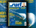 Jason Stone shows lush spray in the bottom turn on the cover of surf 9/1999, photographed by Jono Knight
