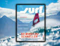 On the cover of the first 2024 issue of surf: Lina Erpenstein approaching Camp One