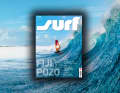 On the cover of *surf*, Robby Swift narrowly escapes the tube at Cloudbreak, photographed by Malte Øgelund