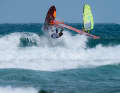 Dieter van der Eyken managed the wave ride of the day yesterday at the World Cup in Tenerife