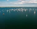 Calm conditions made it possible for the participants to be close together