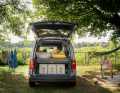 The rear seat can remain in place to maximise storage space