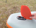 The fin is slightly smaller, but quick to fit. The short fin box makes it easier to roll up the board.